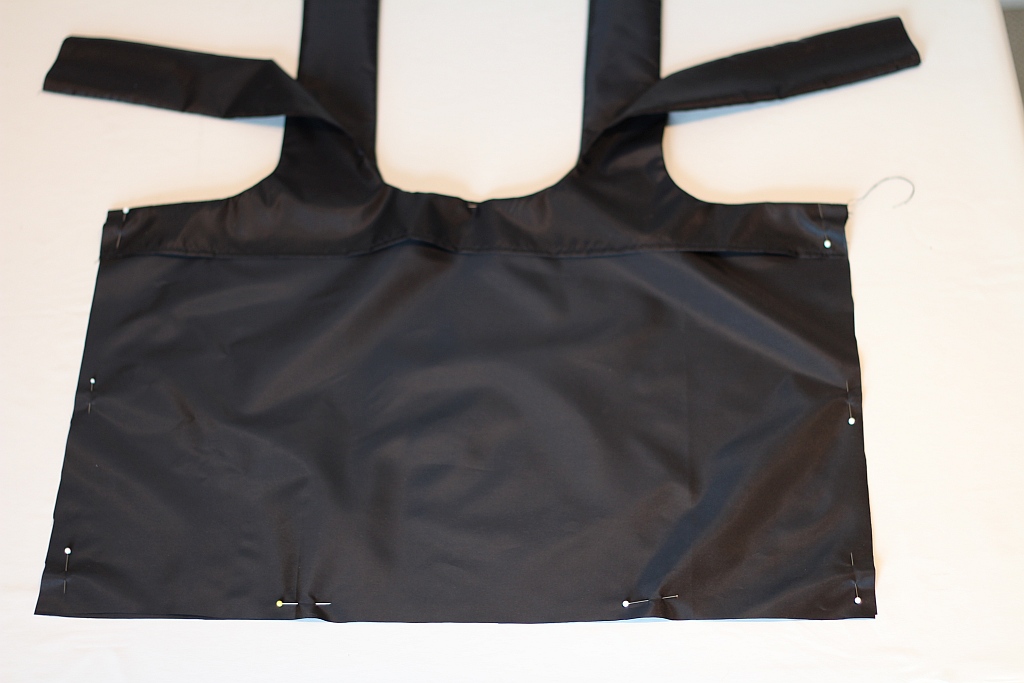 Sew sides and lower bag together