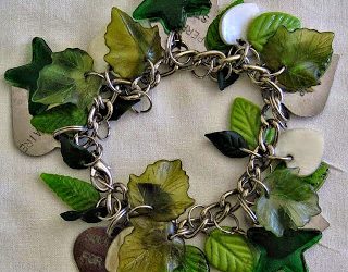 Charm or Mantra Bracelet using Stamped Dog Tags, Shells and Plastic Charms