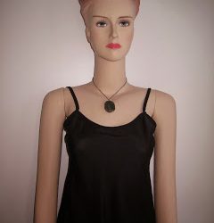 Black Slip Top and Moss Agate Necklace