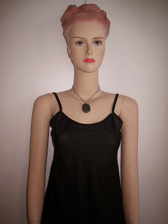 Black Slip Top and Moss Agate Necklace
