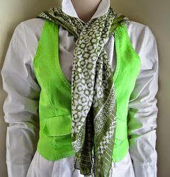 White Waistcoat Dyed Lime Green