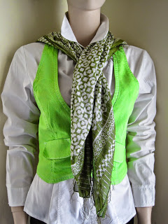 White Waistcoat Dyed Lime Green