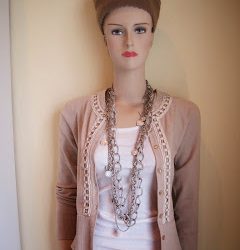 Brocade Trim to a Cardigan, Multi Layer Chains