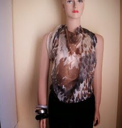 No Sew Halter Top from a Silk Scarf