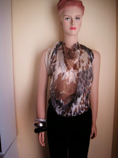 No Sew Halter Top from a Silk Scarf