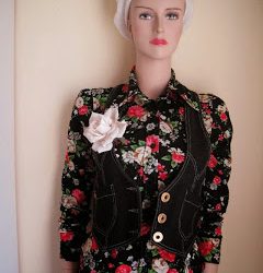 Vintage Floral Shirt with Rose Corsage