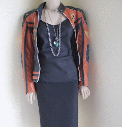 Biker Chic, Washer and Charm necklaces, Slip top