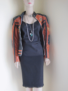 Biker Chic, Washer and Charm necklaces, Slip top