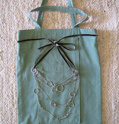 Cascading Chain Necklace and Gym Bag, Sewing