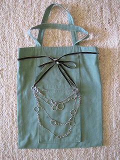 Cascading Chain Necklace and Gym Bag, Sewing