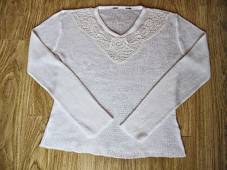 Sweater Revamp with Crochet Neckline Piece