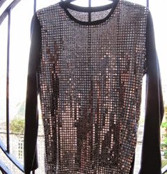 Metallic Sequin Mesh Top