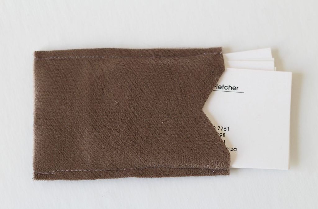 Suedette Business Card Holder
