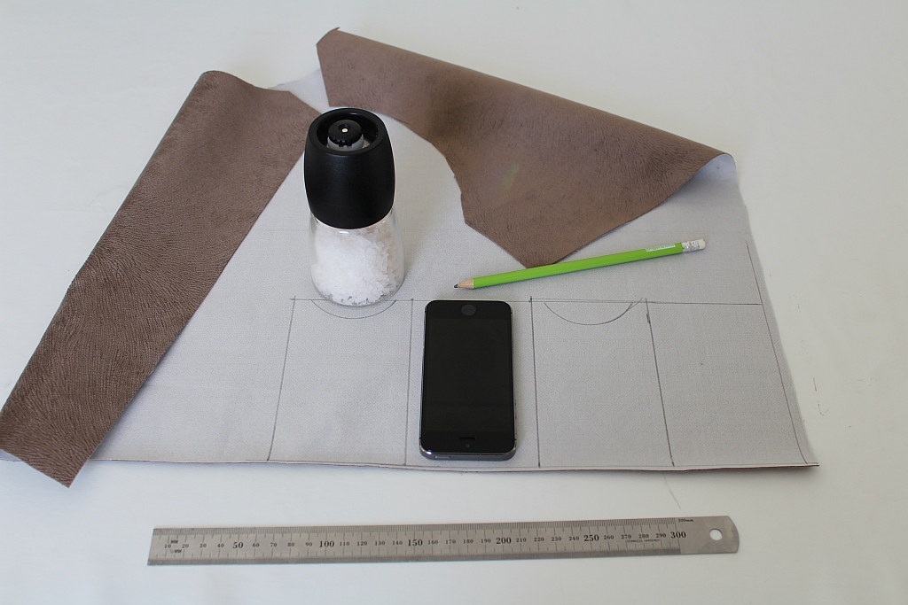 Measure up the item for which you want to make a pouch.